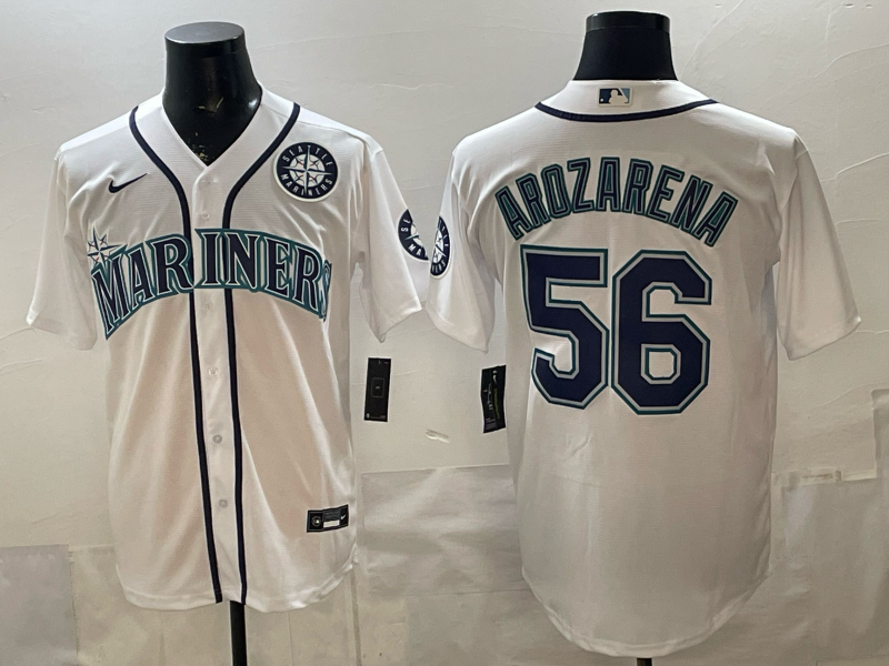 Men 2026 Seattle Mariners #56 Arozarena white Nike MLB Jersey 001